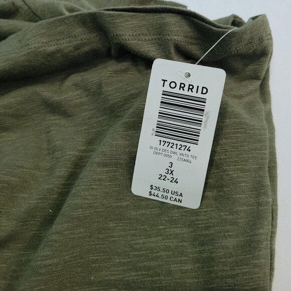 Torrid Desert Dweller Dusty Olive Plus Size Vintage Tee - Picture 5 of 5